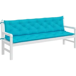 VIDAXL - Coussins de banc de jardin lot de 2 turquoise 200x50x7 cm tissu