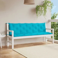 VIDAXL - Coussins de banc de jardin lot de 2 turquoise tissu oxford
