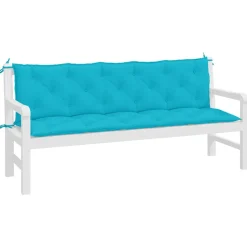 VIDAXL - Coussins de banc de jardin lot de 2 turquoise tissu oxford