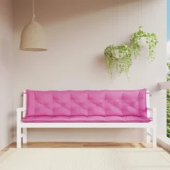 VIDAXL - Coussins de banc de jardin lot de 2 rose 200x50x7 cm tissu