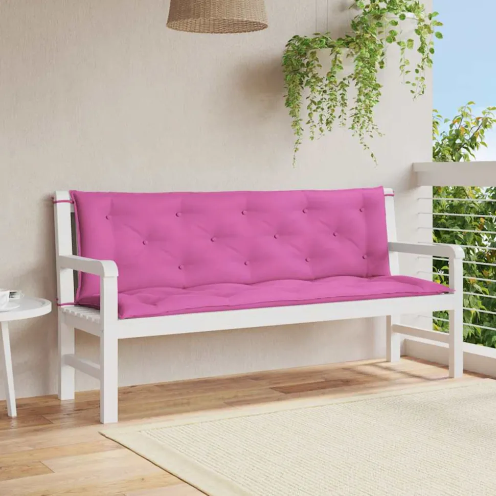 VIDAXL - Coussins de banc de jardin lot de 2 rose 150x50x7 cm tissu