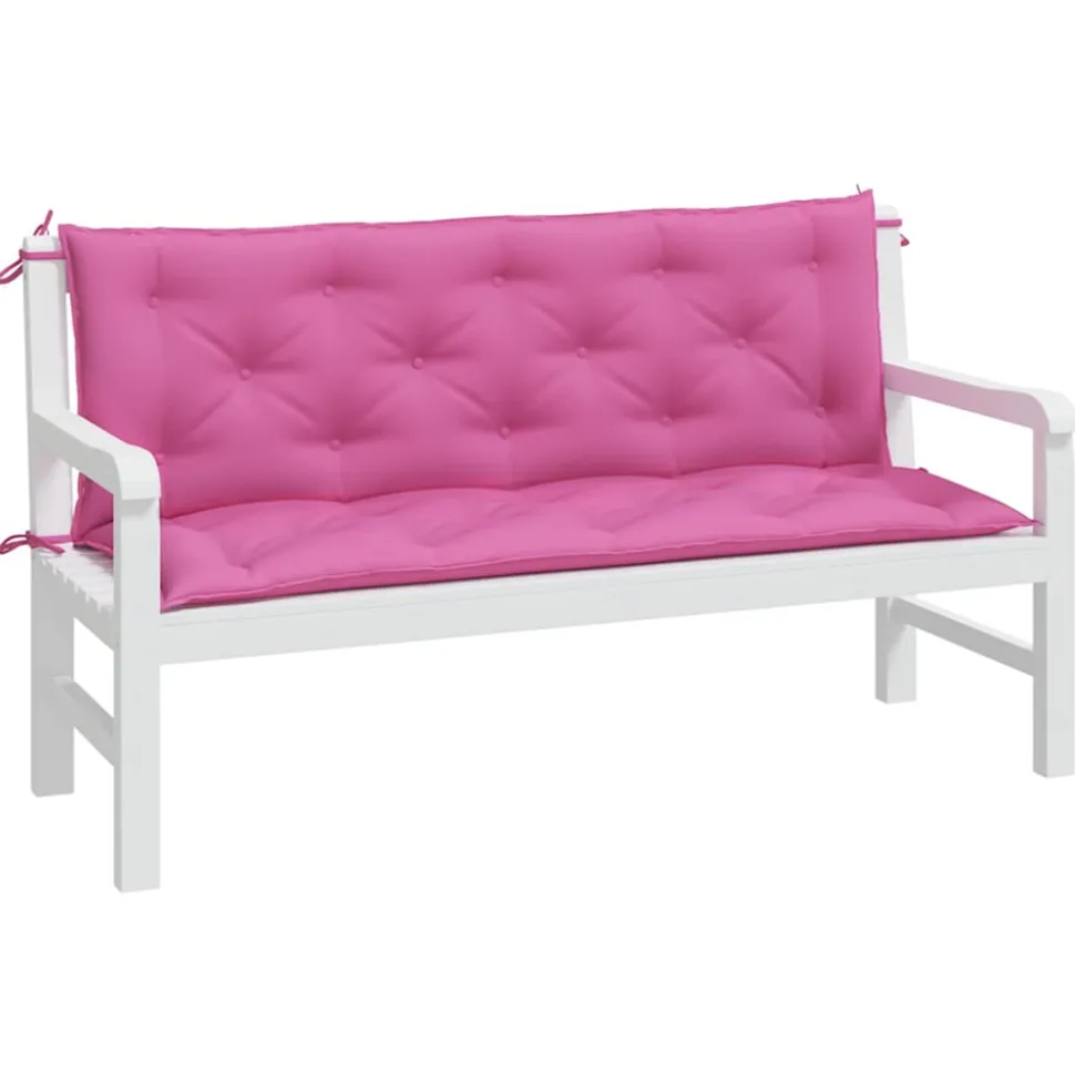 VIDAXL - Coussins de banc de jardin lot de 2 rose 150x50x7 cm tissu