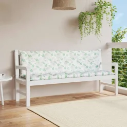 VIDAXL - Coussins de banc jardin lot de 2 motif de feuilles tissu oxford