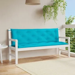 VIDAXL - Coussins de banc de jardin lot de 2 turquoise 150x50x7 cm tissu