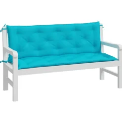 VIDAXL - Coussins de banc de jardin lot de 2 turquoise 150x50x7 cm tissu