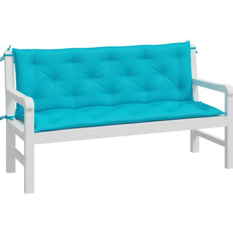VIDAXL - Coussins de banc de jardin lot de 2 turquoise 150x50x7 cm tissu