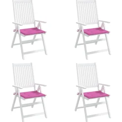 VIDAXL - Coussins de chaise de jardin lot de 4 rose 50x50x4 cm tissu
