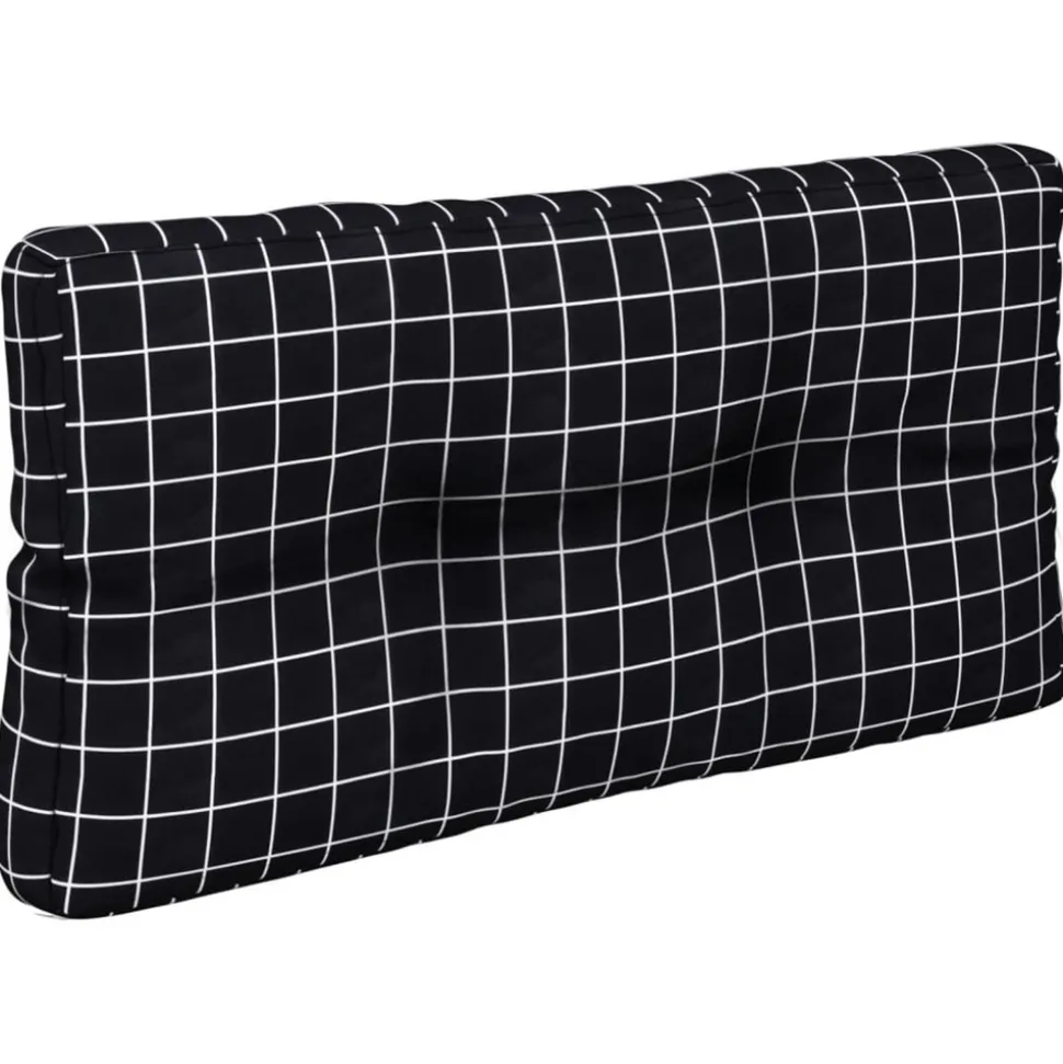 VIDAXL - Coussins de palette lot de 2 motif à carreaux noir tissu