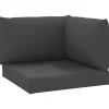 VIDAXL - Coussins de palette lot de 3 noir tissu oxford