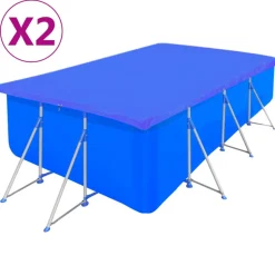VIDAXL - Couvertures de piscine 2 pcs pe rectangulaire 90 g/m² 400x207cm