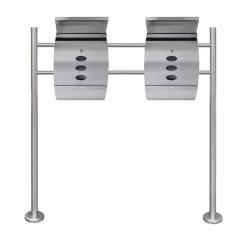 VIDAXL - Double boîte à lettre sur support en acier inoxydable