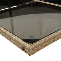 VIDAXL - Ensemble à manger de jardin et coussins 11 pcs beige poly rotin