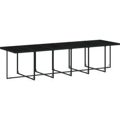 VIDAXL - Ensemble à manger de jardin 17 pcs coussins noir résine tressée