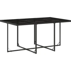 VIDAXL - Ensemble à manger de jardin 11 pcs coussins noir résine tressée