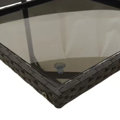 VIDAXL - Ensemble à manger de jardin 11 pcs coussins noir résine tressée