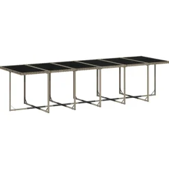 VIDAXL - Ensemble à manger de jardin 17 pcs et coussins résine tressée