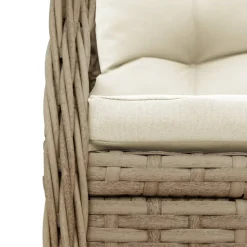 VIDAXL - Ensemble à manger de jardin avec coussins 5pcs beige poly rotin