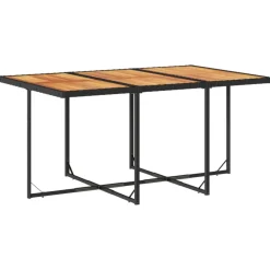 VIDAXL - Ensemble à manger de jardin coussins 7pcs noir résine tressée