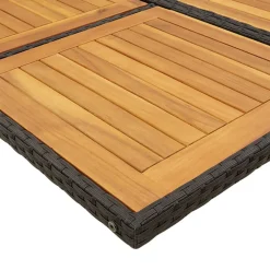 VIDAXL - Ensemble à manger de jardin coussins 7pcs noir résine tressée