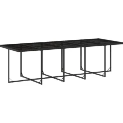 VIDAXL - Ensemble à manger de jardin 15 pcs coussins noir résine tressée