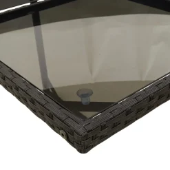 VIDAXL - Ensemble à manger de jardin 15 pcs coussins noir résine tressée