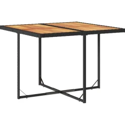 VIDAXL - Ensemble à manger de jardin coussins 5pcs noir résine tressée