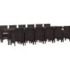 VIDAXL - Ensemble de salle à manger pour jardin 13 pcs marron