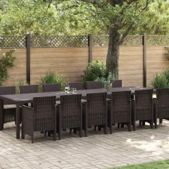 VIDAXL - Ensemble de salle à manger pour jardin 13 pcs marron