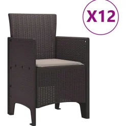 VIDAXL - Ensemble de salle à manger pour jardin 13 pcs marron