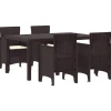 VIDAXL - Ensemble de salle à manger pour jardin 5 pcs marron rattan polt