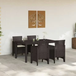 VIDAXL - Ensemble de salle à manger pour jardin 5 pcs marron rattan polt