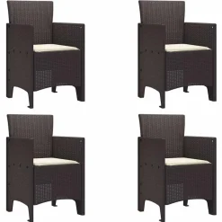 VIDAXL - Ensemble de salle à manger pour jardin 5 pcs marron rattan polt