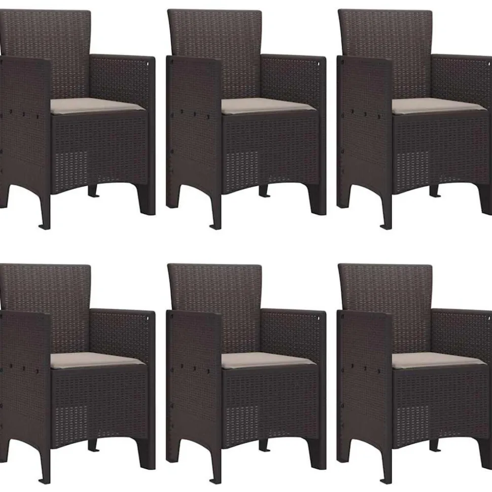 VIDAXL - Ensemble de salle à manger pour jardin 7 pcs marron rattan polt