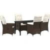 VIDAXL - Ensemble de salle à manger pour jardin 5 pcs marron poly rotin