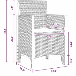 VIDAXL - Ensemble de salle à manger pour jardin 11 pcs marron et crème