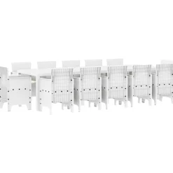 VIDAXL - Ensemble de salle à manger pour jardin 13 pcs blanc