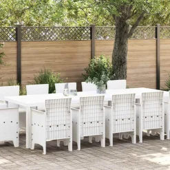 VIDAXL - Ensemble de salle à manger pour jardin 13 pcs blanc