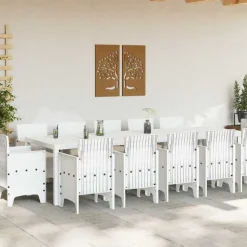 VIDAXL - Ensemble de salle à manger pour jardin 13 pcs blanc