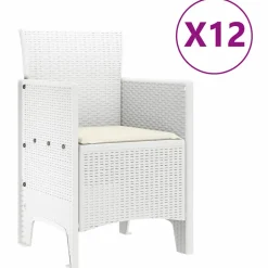 VIDAXL - Ensemble de salle à manger pour jardin 13 pcs blanc