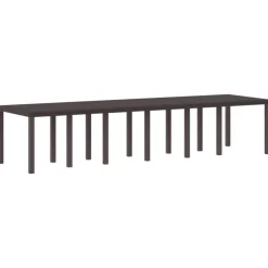 VIDAXL - Ensemble de salle à manger jardin en poly rotin marron vidaxl, 13 pièces, table de jardin marron 200x100x73 cm en poly rotin, t
