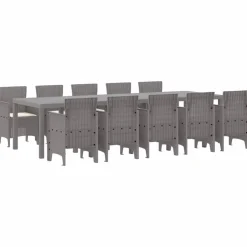 VIDAXL - Ensemble de salle à manger pour jardin avec coussin 11 pcs