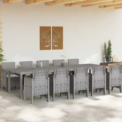 VIDAXL - Ensemble de salle à manger pour jardin avec coussin 11 pcs