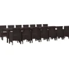 VIDAXL - Ensemble de salle à manger pour jardin 15 pcs marron