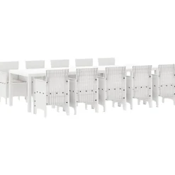 VIDAXL - Ensemble de salle à manger pour jardin 11 pcs blanc et taupe
