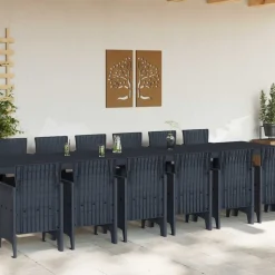 VIDAXL - Ensemble de salle à manger pour jardin 15 pcs anthracite