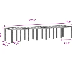 VIDAXL - Ensemble de salle à manger pour jardin 15 pcs anthracite