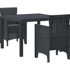 VIDAXL - Ensemble de salle à manger pour jardin 3 pcs anthracite