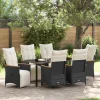 VIDAXL - Ensemble de salle à manger de jardin de 7 pièces avec coussins rattan poly noir