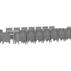 VIDAXL - Ensemble de salle à manger pour jardin 17 pcs gris clair