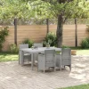 VIDAXL - Ensemble de salle à manger de jardin 5 pièces avec coussins gris clair poly rotin
